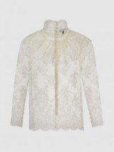 ‎BELLA FREUD‎ Lady Jane Lace High Neck Top ~ romantic sheer layering tops