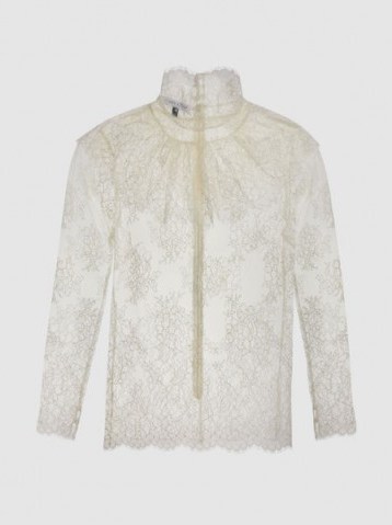 ‎BELLA FREUD‎ Lady Jane Lace High Neck Top ~ romantic sheer layering tops - flipped