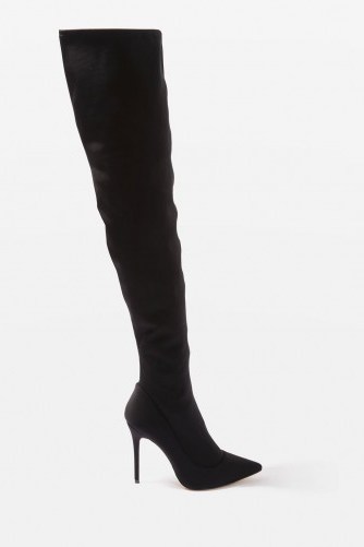 BELLINI High Heel Point Stretchy Boots | black over the knee - flipped