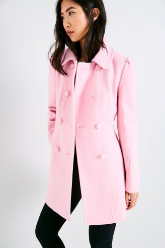 JACK WILLS BESSEMER WOOL COAT / rose-pink double breasted coats