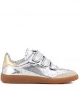 ISABEL MARANT Beth leather sneakers – metallic silver trainers – sports luxe