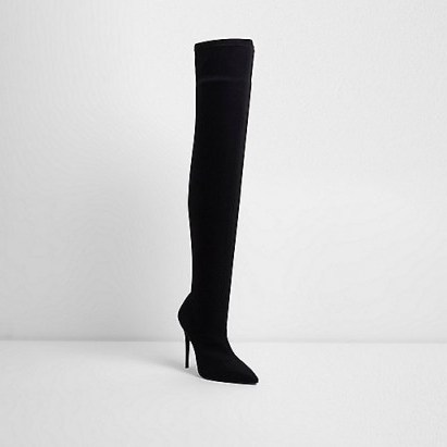River Island Black pointed over-the-knee boots - flipped