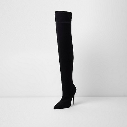 River Island Black pointed over-the-knee boots
