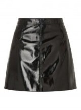 MISS SELFRIDGE Black Vinyl A-Line Skirt / shiny mini skirts