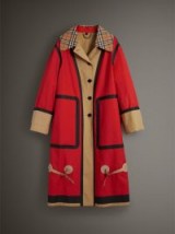 Burberry Bonded Cotton Oversized Seam-sealed Car Coat ~ red coats