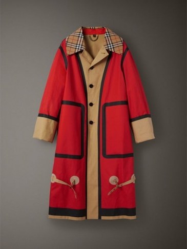 Burberry Bonded Cotton Oversized Seam-sealed Car Coat ~ red coats - flipped