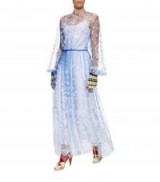 Burberry Floral Tulle Gown ~ blue semi sheer evening gowns