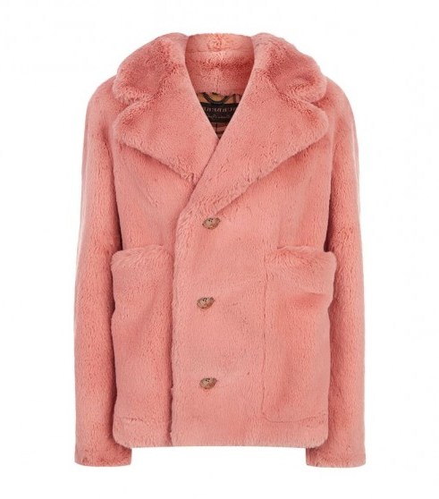 Burberry Hooded Faux Fur Jacket ~ plush pink jackets - flipped