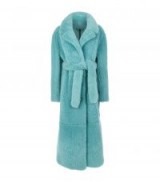 Burberry Oversized Shearling Coat ~ plush blue wrap style coats