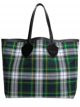 BURBERRY REVERSIBLE CHECK TOTE BAG / green and blue tartan bags / red check prints