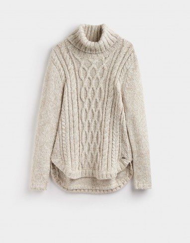JOULES CABELL CABLE KNIT JUMPER / chunky high neck jumpers - flipped