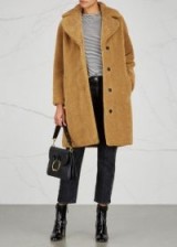STAND Camille camel faux fur jacket ~ classic light brown winter coats