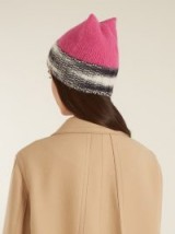 MISSONI Cat-ear alpaca-blend beanie hat / cute pink beanies / knitted hats / accessories