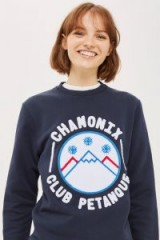 Club Petanque Chamonix Sweatshirt / navy slogan sweatshirts