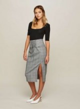 Miss Selfridge Checked Corset Pencil Skirt / check print skirts