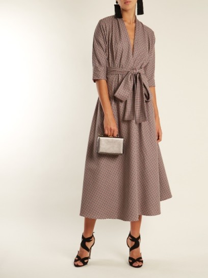 LUISA BECCARIA Checked tie-waist wool-blend dress ~ elegance ~ style