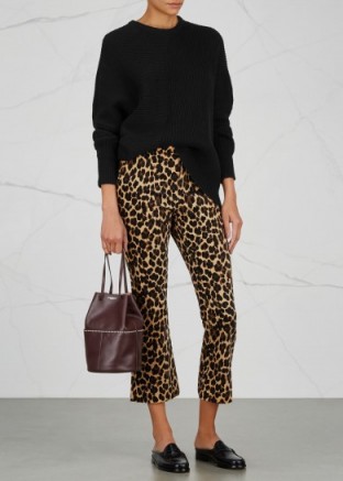 FRAME DENIM Cheetah-print cropped trousers ~ animal crop hem pants