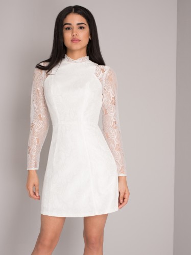 CHI CHI ELLA DRESS – white lace mini dresses – party fashion
