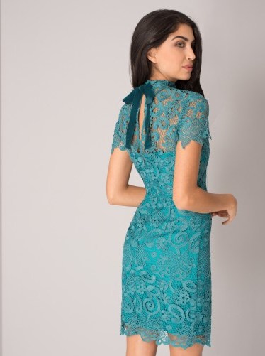 CHI CHI MEGHAN DRESS – teal lace part dresses - flipped