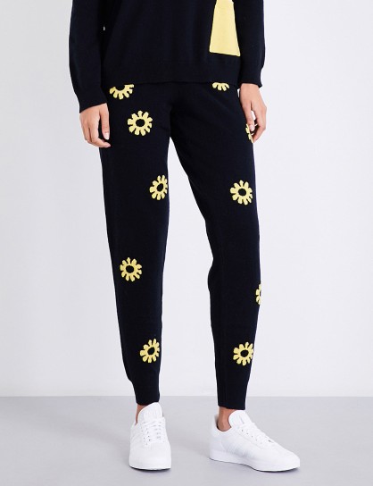 CHINTI & PARKER X MOOMINS Daisy-patterned cashmere jogging bottoms / floral joggers