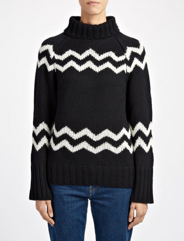 JOSEPH Chunky Intarsia High Neck Sweater ~ stylish winter knitwear
