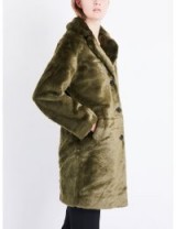 CLAUDIE PIERLOT Notch-lapel faux-fur coat | khaki-green winter coats