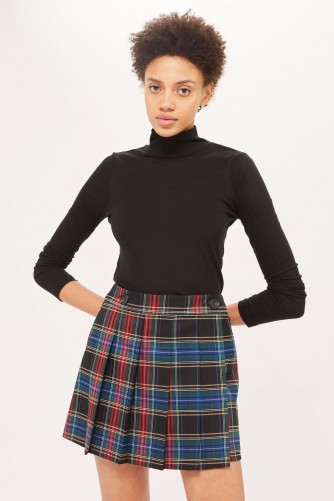 Topshop College Check Kilt Skater Skirt / checked pleated mini skirts