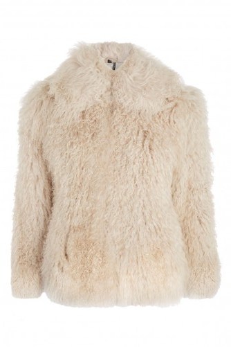 Topshop Cream Shearling Shaggy Jacket ~ fluffy jackets - flipped