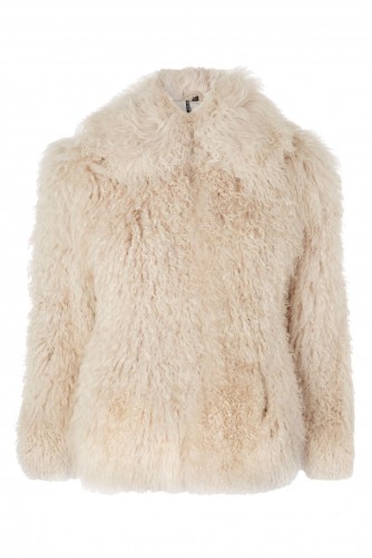 Topshop Cream Shearling Shaggy Jacket ~ fluffy jackets