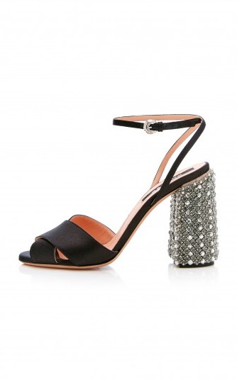 Rochas Crystal Heel Sandal | embellished block heels | luxe sandals - flipped