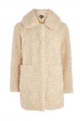 Topshop Curly Faux Fur Coat | fluffy cream winter coats