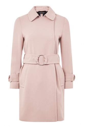 Topshop – Daisy Crepe Duster Coat ~ pink belted coats