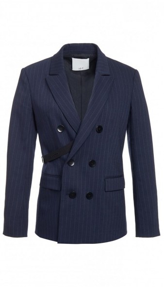 TIBI DELMONT PINSTRIPE STEWARD BLAZER ~ navy-blue suits ~ smart suit blazers ~ tailored jackets - flipped
