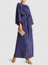 DHELA‎ Metallic Stripe Silk-Chiffon Dress