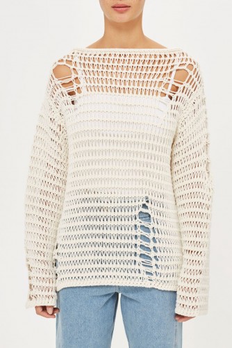 TOPSHOP Distressed Knitted Jumper by Boutique – sheer jumpers