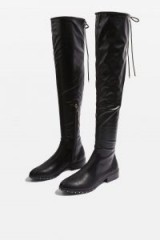 Topshop Dollar High Leg Boots | black over the knee boots