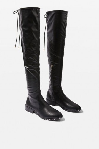 Topshop Dollar High Leg Boots | black over the knee boots - flipped