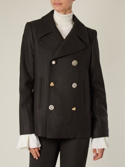 ADAM LIPPES Double-breasted wool-blend pea coat | mixed button coats - flipped