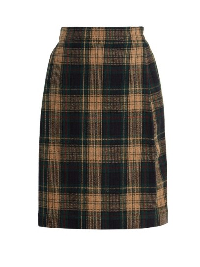 VIVIENNE WESTWOOD ANGLOMANIA Elisa tartan wool-blend skirt | green plaid skirts