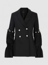 ELLERY‎ Pearl-Embellished Blazer ~ chic black jackets