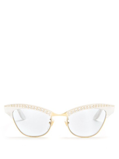 GUCCI Embellished cat-eye acetate sunglasses ~ chic vintage style eyewear