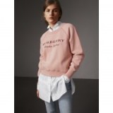Burberry Embroidered Cotton Blend Jersey Sweatshirt / rose-pink logo sweatshirts
