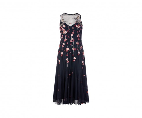 OASIS EMBROIDERED MESH MIDI ~ sleeveless floral dresses
