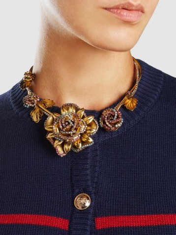 ‎ERICKSON BEAMON‎ Crystal Flower Necklace ~ statement jewellery ~ floral necklaces