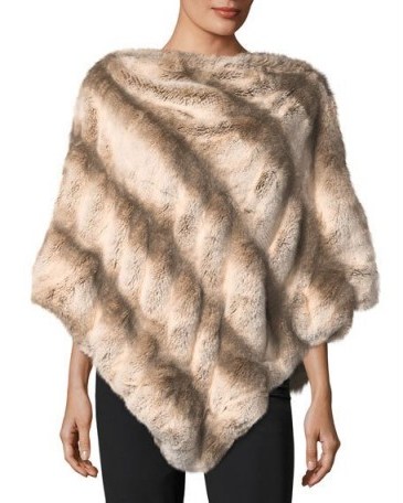 Fabulous Furs Faux-Fur Couture Poncho ~ winter ponchos - flipped