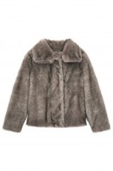 Rebecca Taylor FAUX FUR COAT – grey winter coats