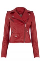 OASIS FAUX LEATHER LUCY BIKER ~ red moto jackets