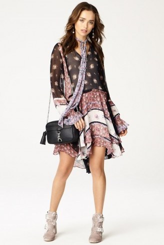 Rebecca Minkoff FIONA DRESS | mixed floral print dresses | asymmetric hemline - flipped
