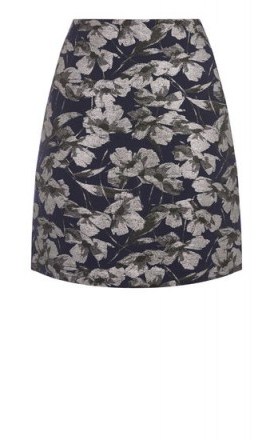 WAREHOUSE FLORAL JACQUARD PELMET SKIRT ~ flower printed mini skirts - flipped