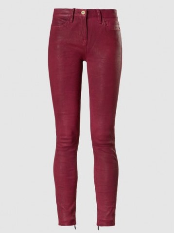 ‎FRAME‎ Le Skinny De Jeanne Leather Skinny Jeans ~ wine-red skinny trousers - flipped